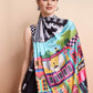 Rajwada Black Georgette Printed Saree For Women