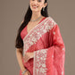 Rajwada Peach Crush Embellished Saree For Women