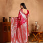 Rajwada Maroon Silk Blend Woven Elegant Saree For Women
