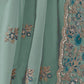 Rajwada Sea Green Georgette Embroidered Elegant Saree For Women
