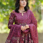 Rajwada Purple Rayon Printed Stitched Kurta Set For Women