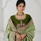 Rajwada Light Green Viscose Silk Embroidered Saree For Women