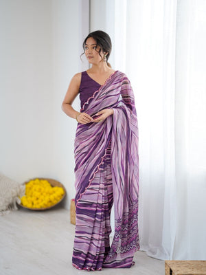 Rajwada Multicolor Georgette Printed Saree For Women