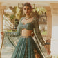 Rajwada Green Georgette Embellished Semi-Stitched lehenga For Women
