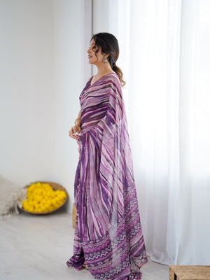 Rajwada Multicolor Georgette Printed Saree For Women