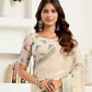 Rajwada Beige Cotton Linen Zari Work Saree For Women