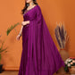 Rajwada Magenta Georgette Solid Saree For Women