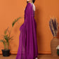 Rajwada Magenta Georgette Solid Saree For Women