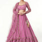Rajwada Purple Georgette Embellished Semi-Stitched lehenga For Women
