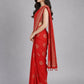 Red Silk Blend Solid Saree