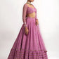 Rajwada Purple Georgette Embellished Semi-Stitched lehenga For Women