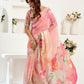 Rajwada Light Pink Cotton Linen Zari Work Saree For Women