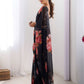 Rajwada Black Georgette Printed Saree For Women