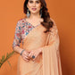 Rajwada Orange Georgette Solid Saree For Women