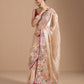 Rajwada Ivory Organza Embroidered Solid Saree For Women