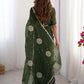 Rajwada Deep Green Organza Embroidered Solid Saree For Women