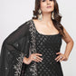 Rajwada Black Georgette Embroidered Stitched Kurta Set For Women