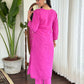 Rajwada Pink Viscose Embroidered Stitched Kurta Set For Women