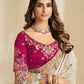 Rajwada Off White Satin Embroidered Saree For Women