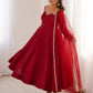 Rajwada Maroon Silk Blend Embellished Kurta Set For Women