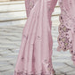 Rajwada Light Pink Silk Blend Embellished Elegant Saree For Women