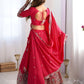 Rajwada Pink Silk Blend Embroidered Semi-Stitched lehenga For Women