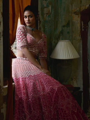 Rajwada Multicolor Georgette Embellished Semi Stitched Lehenga For Women