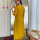Rajwada Mustard Silk Blend Embroidered Stitched Kurta Set For Women