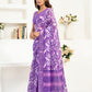 Rajwada Lavender Cotton Linen Zari Work Saree For Women