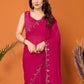 Rajwada Pink Georgette Embroidered Saree For Women