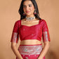 Rajwada Maroon Silk Blend Woven Elegant Saree For Women