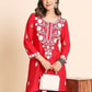 Rajwada Pink Rayon Embroidered Kurti For Women