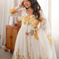 Rajwada Off White Silk Blend Floral Print Kurta Set For Women