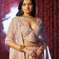 Rajwada Pink Silk Blend Embroidered Semi-Stitched Lehenga For Women