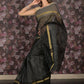 Rajwada Black Cotton Blend Woven Saree for Women