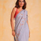 Rajwada Grey Georgette Embroidered Saree With Unstitched Blouse For Women
