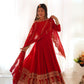 Rajwada Red Georgette Embroidered Stitched Gown For women