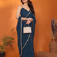 Rajwada Teal Blue Georgette Printed Saree For Women