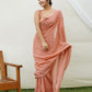 Rajwada Peach Georgette Embroidered Saree With Unstitched Blouse For Women