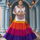 Rajwada Multicolor Viscose Rayon Stitched Lehenga Set For Women