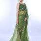 Rajwada Green Embellished Net Saree With Unstitched Blouse For Women