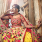 Rajwada Women Yellow Embroidered Soft Net Semi Stitched Lehenga With Unstitched Blouse