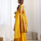 Rajwada Yellow Silk Blend Printed Stitched Kurta Set For Women