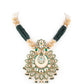 Rajwada Green Faux Pearls Embellished Kundan Neck Piece For Women