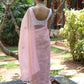 Rajwada Peach Beads Embroidered Khadi Organza Saree with Unstitched Blouse for Women
