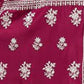 Rajwada Dark Magenta Georgette Embroidered Semi Stitched Kurta Set For Women