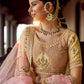 Rajwada Pink Embroidered Georgette Semi Stitched Lehenga With Blouse For Women