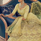 Rajwada Yellow Embroidered Crepe Semi Stitched Lehenga With Blouse For Women