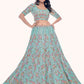 Rajwada Sea Green Embroidered Soft Net Semi Stitched Lehenga With Blouse For Women