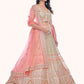 Rajwada Off White Embroidered Soft Net Semi Stitched Lehenga With Blouse For Women